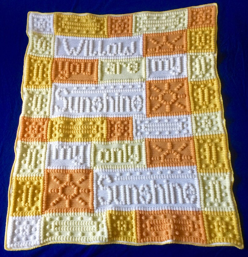 You Are My Sunshine Crochet Baby Blanket Can Be Personalised Etsy