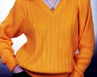 13 Raglan Sweater with Cut Shaped V-Neck (Audio Tutorial for Passap DUO 80 & E6000 Knitting Machine) Short-Cut Shapings (R)