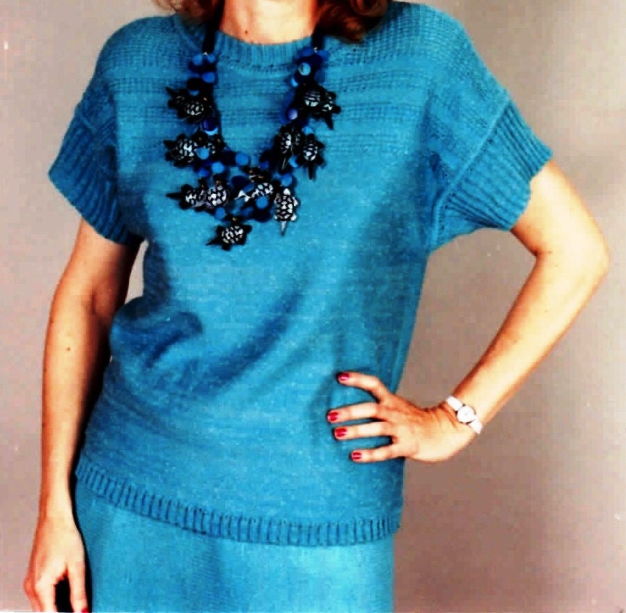 7 Casual Boatneck with Sideways Skirt (Audio Tutorial for Passap DUO 80 and E6000 Knitting Machine) Short-Cut Shapings (R)