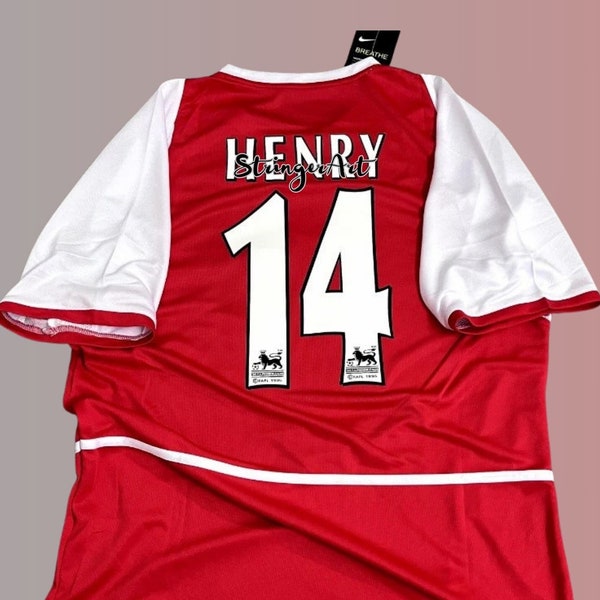Retro Arsenal jersey, #14 Henry short sleeve jersey, Arsenal retro short jersey, vintage soccer shirt, vintage jersey, football jersey