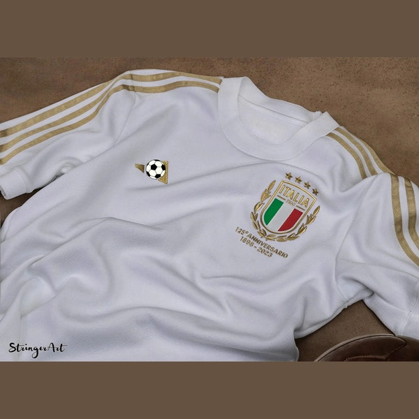 Retro 2023 Italy White 125th Anniversary Edition Player Version Soccer Jersey, Retro Football Shirt, Vintage Football Shirt