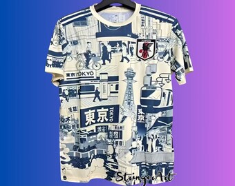 Maillot de football Japon Tokyo Tokyo blanc rétro - Maillot de football rétro Japon édition spéciale pour homme - Cadeau pour homme - Cadeau pour fan