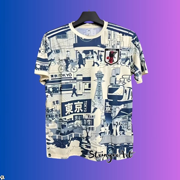 Retro Weiß Japan Tokyo Fußball Trikot - Japan Special Edition Retro Fußball Shirt für Männer - Geschenk für Ihn - Geschenk für Fan