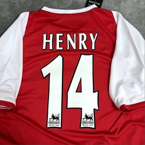 Retro Arsenal jersey, 14 Henry short sleeve jersey, Arsenal retro short jersey, vintage soccer shirt, vintage jersey, football jersey image 3