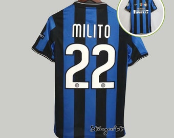 Maglia retrò Inter, maglia retrò da calcio Inter Milan 2010 UCL Final Home - Maglia Inter Milito - Maglia da calcio, maglia Milito