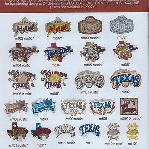 Machine Embroidery Texas. Mylar Texas 2 by Purely Gates Embroidery: Machine  Embroidery Cd. This Contains Texas Signs and Symbols. 