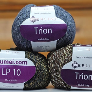 SALE:  1.60  Berlini &quot;Trion&quot; wool yarn.  60% wool 30 percent acrylic 10 percent nylon.  Original price 4.99.