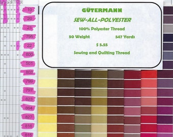 Gutermann Sew-All Polyester Thread, 547 Yards
