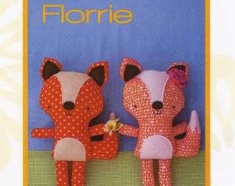 Animal pattern plushie to sew.  Florrie & Finn