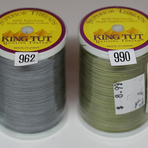 King Tut cotton quilting thread.  Superior Threads and made in Japan.  This is top quality thread.