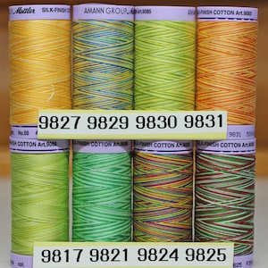 SALE:  Mettler Variegated cotton thread.  Mettler silk-finished cotton thread 500 yards.