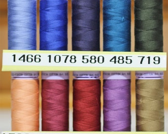 Mettler cotton thread.  Silk-finished cotton thread 50 weight solids 164 yard spools.