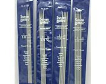 Susan Bates quicksilver double pointed needles.
