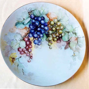 Grapes Bavarian 12&quot; Charger, hand painted mint.