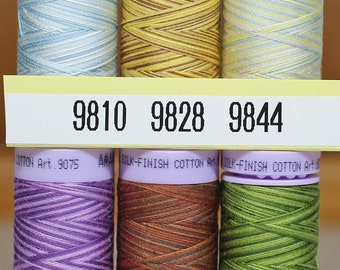 May include: Six spools of thread, each with a different color combination. The spools are labeled with numbers: 9810, 9828, 9844, 9838, 9852, and 9818.