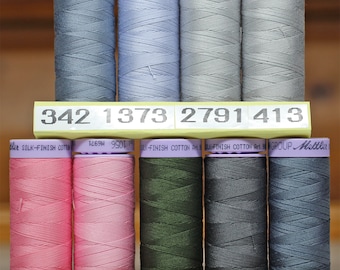 Nici bawełniane Mettler Silk Finish: 2000 jardów, kolor jednolity, stożek