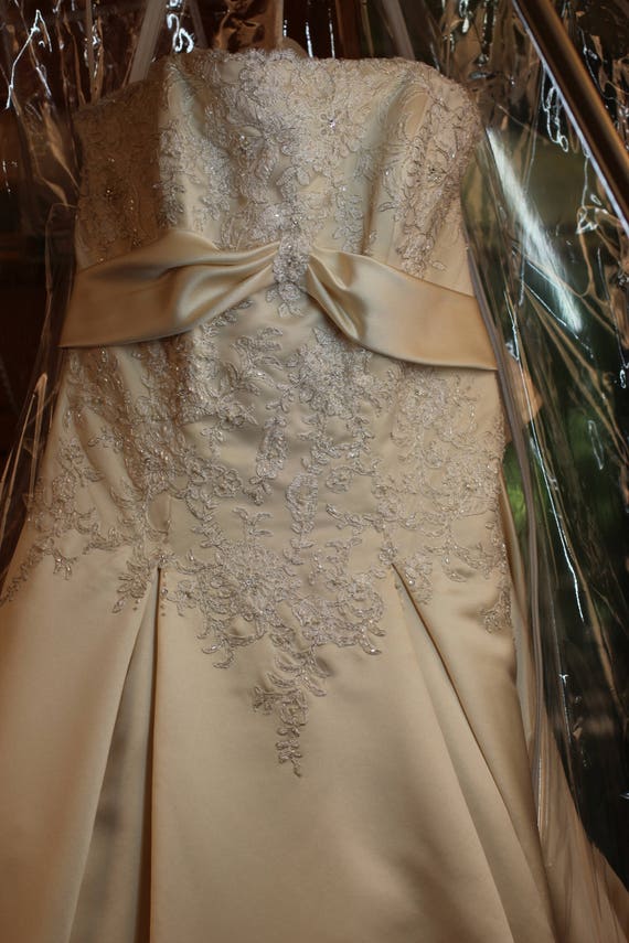 David's bridal champagne wedding dress hot sale