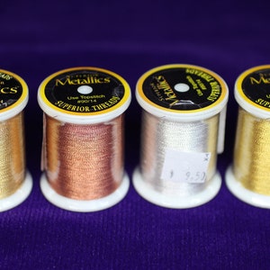 Copper metallic embroidery thread 500 yards 40wt.  Superior Threads.  Copper (56) is the only thread left.