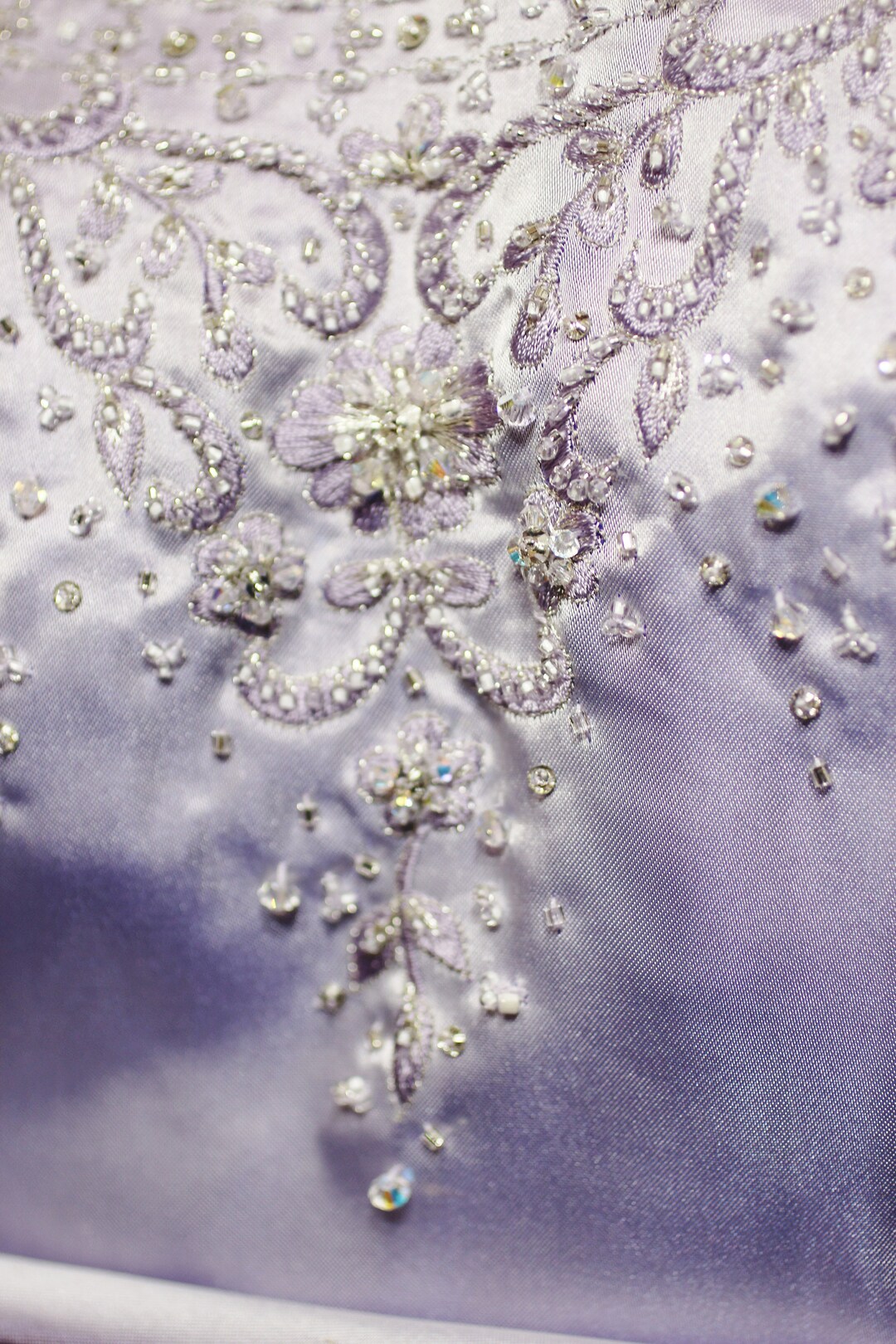 alfred angelo purple wedding dress Wedding Gown New. Alfred Angelo, Light Lilac, Satin, Wedding Gown, With  Swarovski Crystals, Overall Beads and Cathedral Train, Size 10- 12