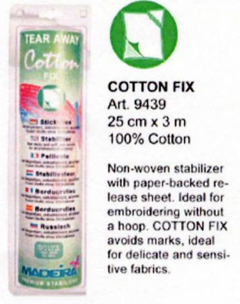 Madeira Cotton Stabilizer Tear Away. Cotton Fix Cotton Soft Etsy