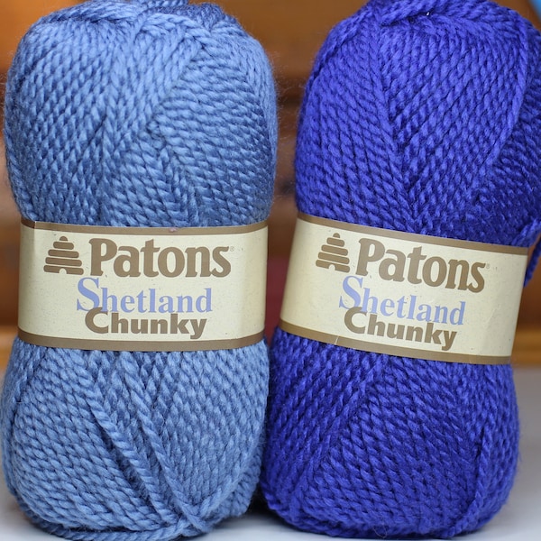Patons Shetland grobstrick Wolle. Ich liste 7 Farben auf, davon 2 Shetland Chunky Tweed.
