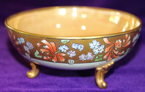 Limoges, France; Large, Hand Painted, Art Nouveau Footed Style Limoges, France; Large, Hand Painted, Art Nouveau Footed Style