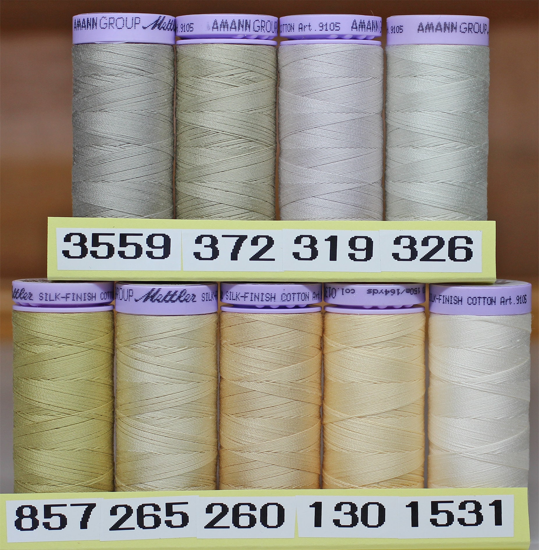Mettler 164 Yards Solid Cotton Thread. 50 Weight is for Quilting ...