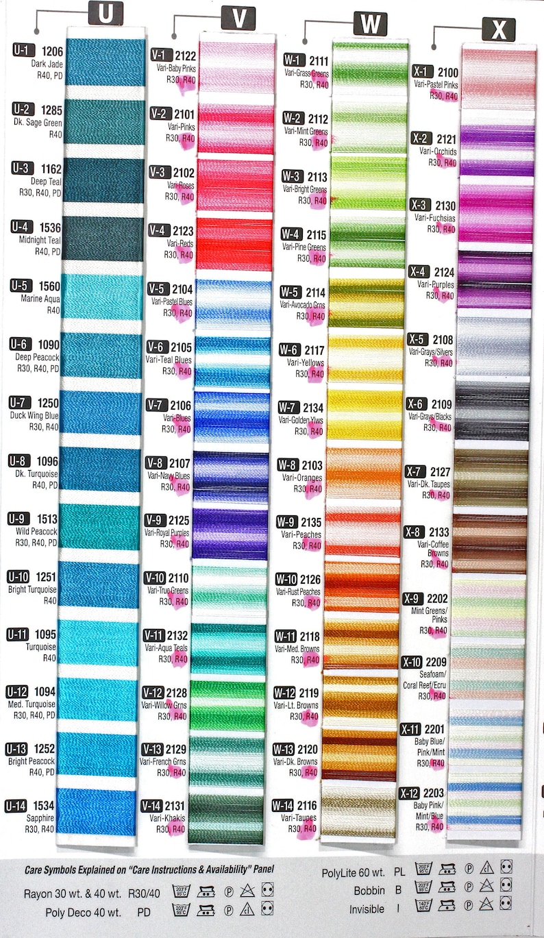 Sulky Thread Color Chart