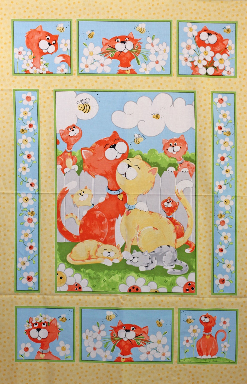 Fabric Panel for Kids. Purrl Quilt Panel by Susybee. Fabric Etsy