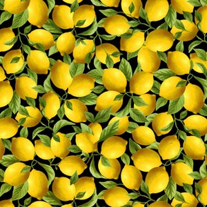 Cotton fabric by the yard:  &quot;fruit&quot; C7480 C7481 C7482 &quot;lemons&quot; by Timeless Treasures