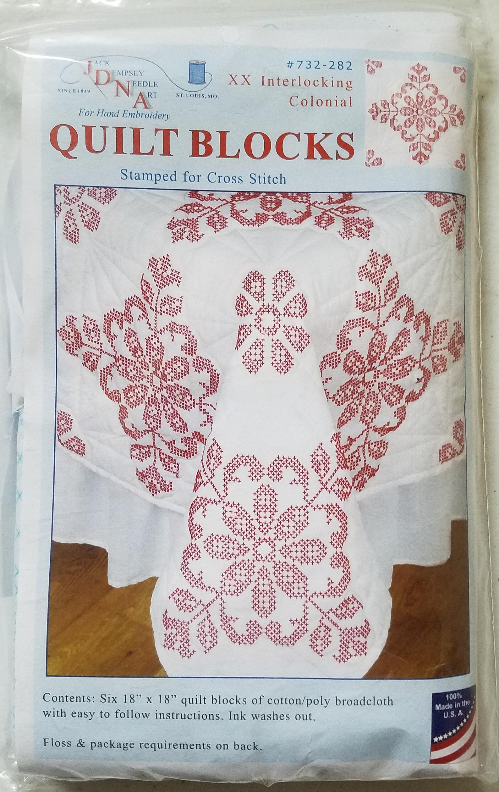 Jack Dempsey: stamped quilt blocks for cross stitch 18 | Etsy