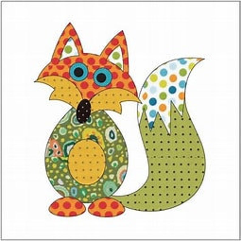 Applique Frisky Fox by Applique Elementz. Iron On. Etsy