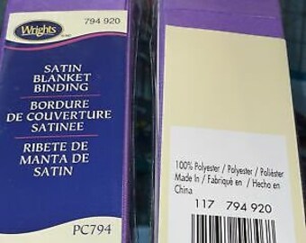 Wrights Single Fold Satin Blanket Binding 2X4.75Yd-Lavender