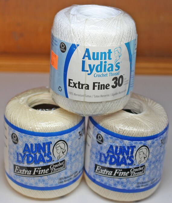 Coats Aunt Lydia/'s Crochet Cotton Thread Size 30 Extra Fine Natural 180-226