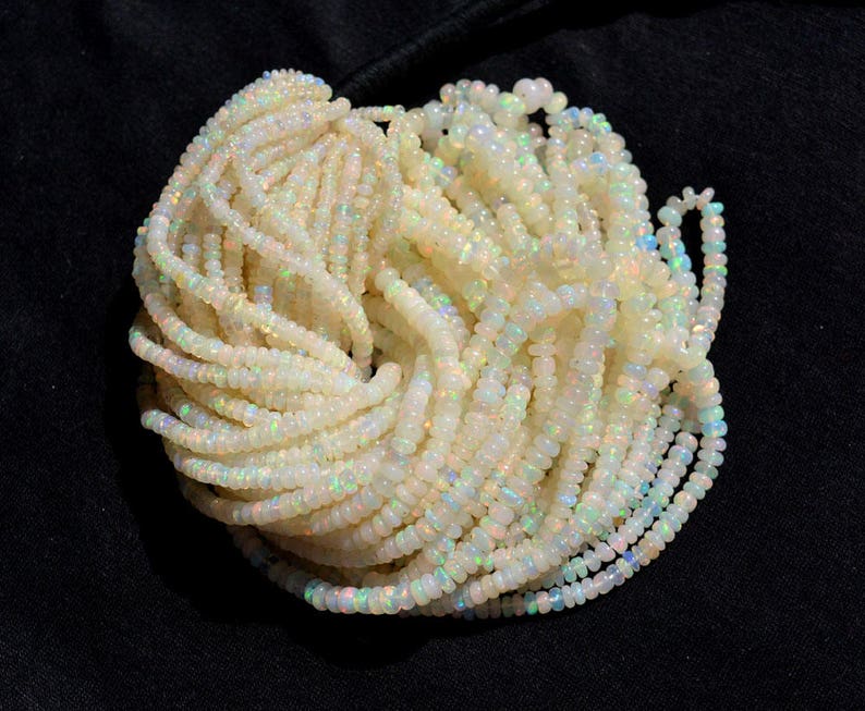 Ethiopian Opal Beads 3-7mm Welo Opal Natural Opal Plain Rondelle Beads 16 Inches Strand Smooth Opal Beads