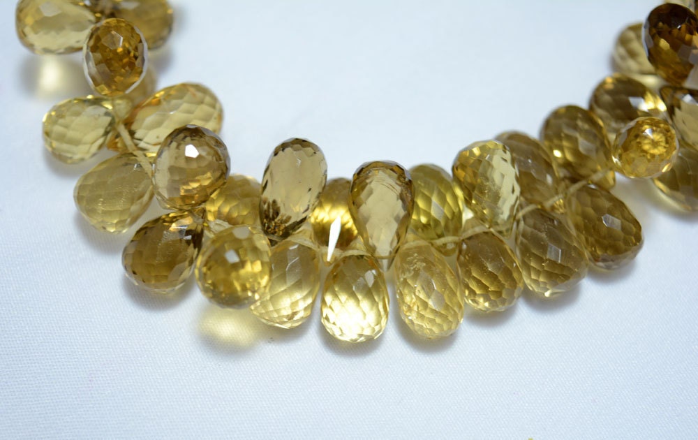 Natural Crystal Quartz Teardrop Briolette Faceted 5x7-6x9mm 8/"inch Strand Beads