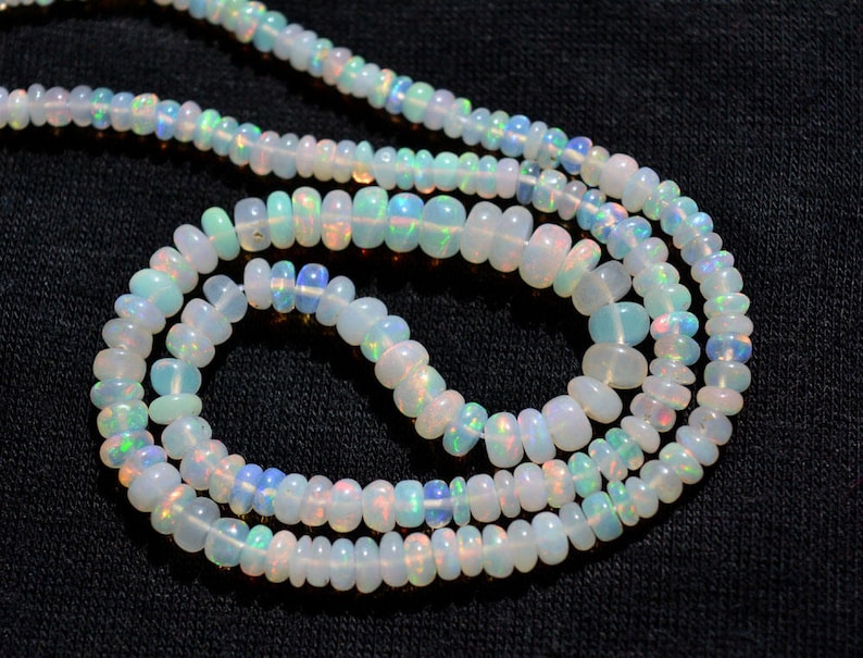 Ethiopian Opal Beads 3-7mm Welo Opal Natural Opal Plain Rondelle Beads 16 Inches Strand Smooth Opal Beads