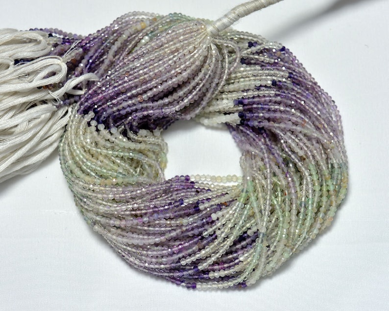 12.5 Inches 2.60mm Gemstone Rondelle Beads 10 Strand Fluorite Faceted Rondelle Gemstone Beads Shaded Fluorite Beads