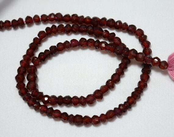 Garnet Beads Garnet Gem Stone 3.5mm Beads Faceted Rondelle | Etsy