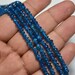 Neon Apatite Rondelle Beads, Plain Rondelle Beads, Dark Blue Apatite Beads, 4mm Approx, 13.5 Inches Strand
