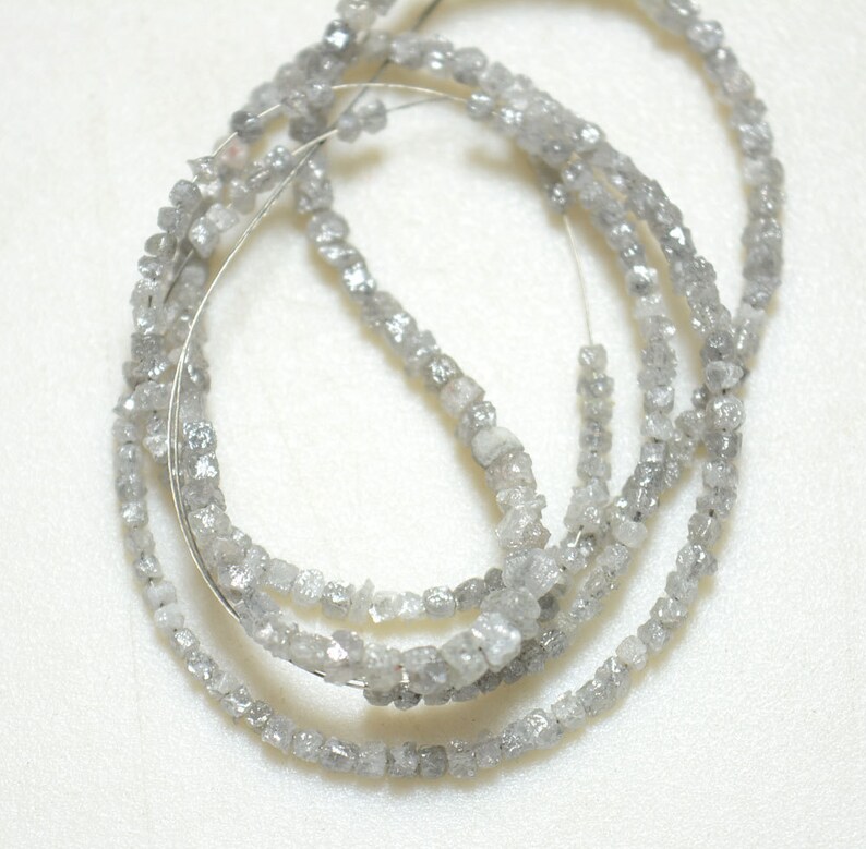 8 Inch Strand 1mm To 2mm Beads Conflict Free Diamond Natural Diamonds White Grey Diamond Box Beads Rough Diamonds Raw Diamonds