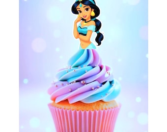 Jasmine Cupcake Toppers. Aladdin Theme. Alladin Inspired. Jasmine Themed Party
