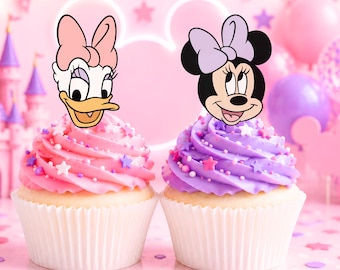 Mickey and Friends Cupcake Toppers. Minnie Party Decor.