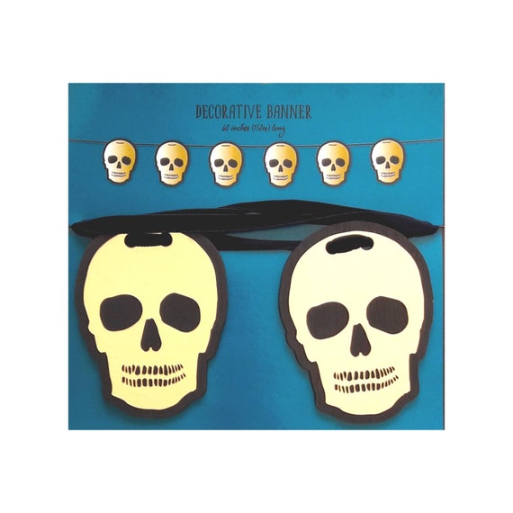 Halloween Banner Skull Party Decorations Skull Party Skull Etsy