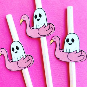 Summerween Ghost Party Straws - Set of 12 image 2