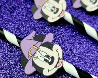 Minnie Mouse Halloween Straws - Halloween Party Favors, 12pcs