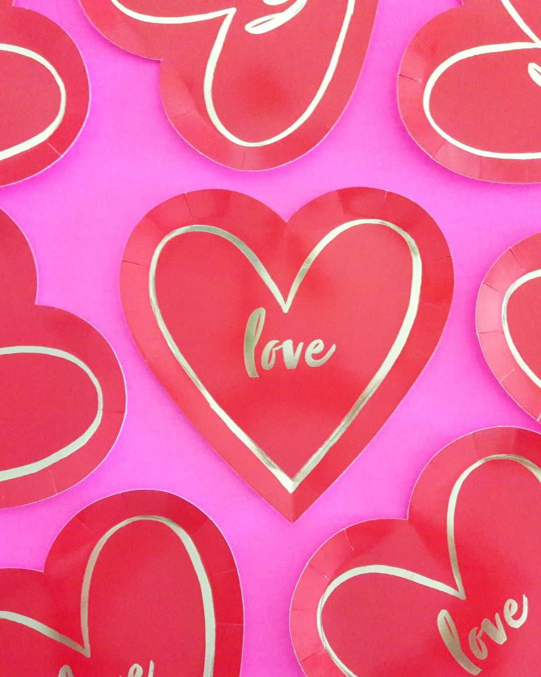 Heart Plates. Valentines Day Plates. Love Plates. Meri Meri Plates