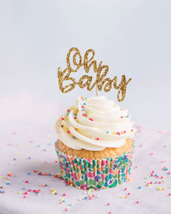 oh baby cupcake topper