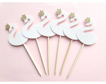 Swan Party Cupcake Toppers. Swan Theme. Swan Party. Swan Party Decor. Swan Decor. Swan Paper Straws. Swan Birthday. Swan Baby Shower.