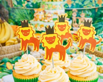 Lion King Inspired Cupcake Toppers, Jungle Theme Birthday Decor